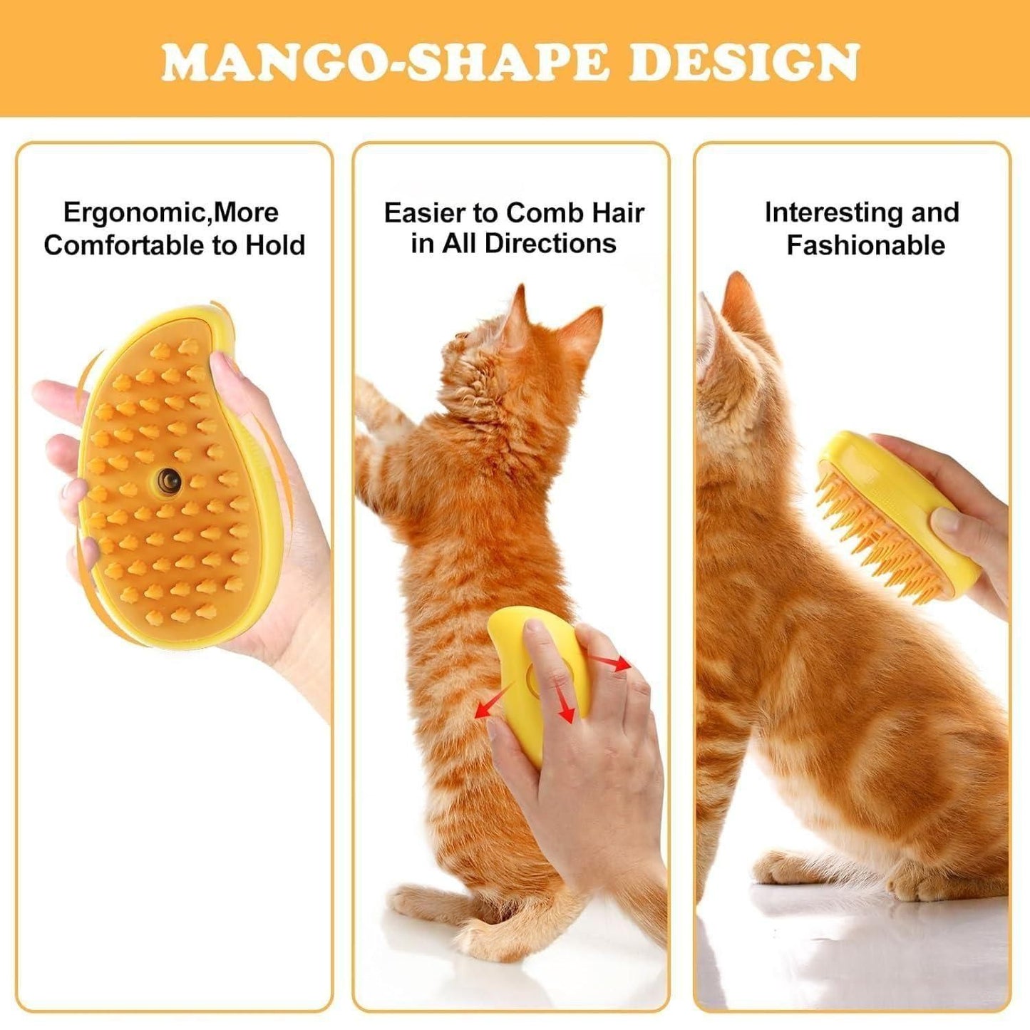 Pets hair remover simple New 3 In1 Steamy Pet Cat Brush Cleanser Vapor, Steaming Pet Hair Brush, Pet